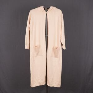 Storybook Knits Women's Size 2X Duster Length Hooded Cardigan Sweater Cream Cozy